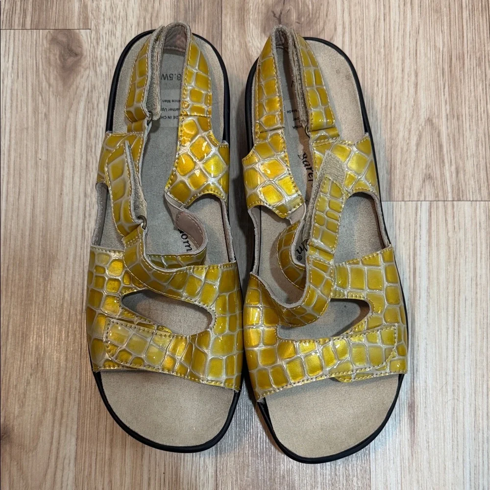Barefoot Freedom by Drew Abby Sandals Women’s 8.5 Yellow Bone Orthopedic Sandals